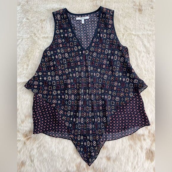 Derek Lam 10 Crosby Bandana Print Sleeveless Silk Blouse - Picture 1 of 9